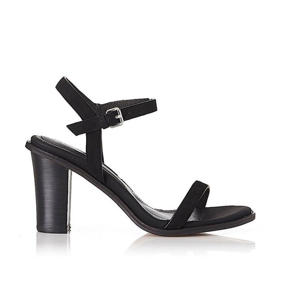 Alias Mae Shoes - Alias Mae Everly Black Leather Mid Heel Sandals